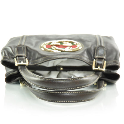 Gucci Leather Britt Tote Dark Brown 5 of 8