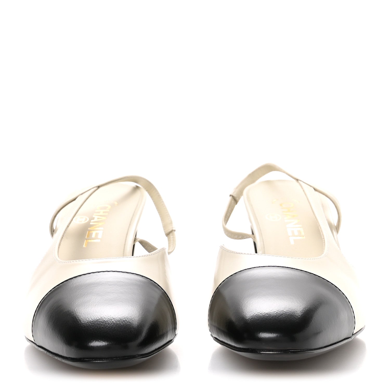 Chanel Lambskin Cap Toe CC Slingback Pumps 41 White Black 3 of 8