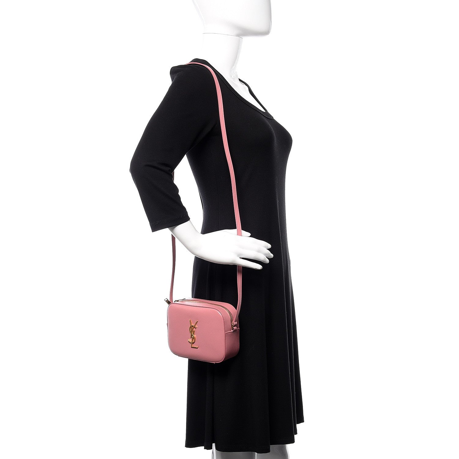 Saint Laurent Grain De Poudre Small Classic Monogram Camera Bag Old Rose 2 of 9
