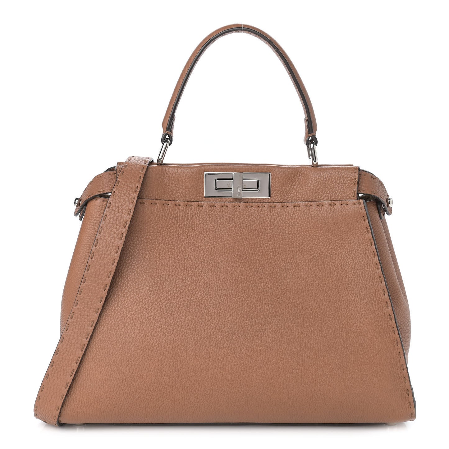 Cuoio Romano Selleria Bi-Color Medium Peekaboo Iconic Satchel Mou Deserto