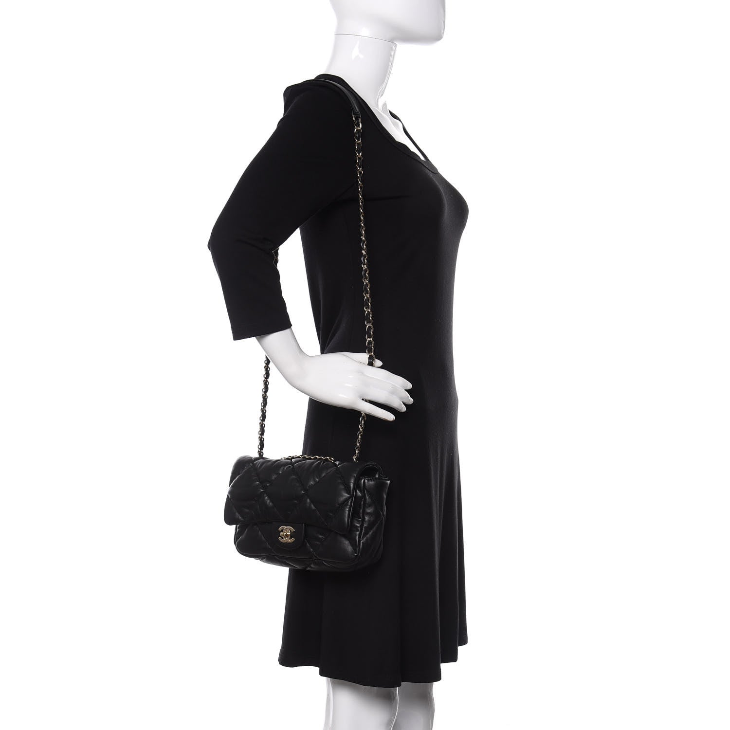 Chanel Lambskin Quilted Flap Black 2 of 10
