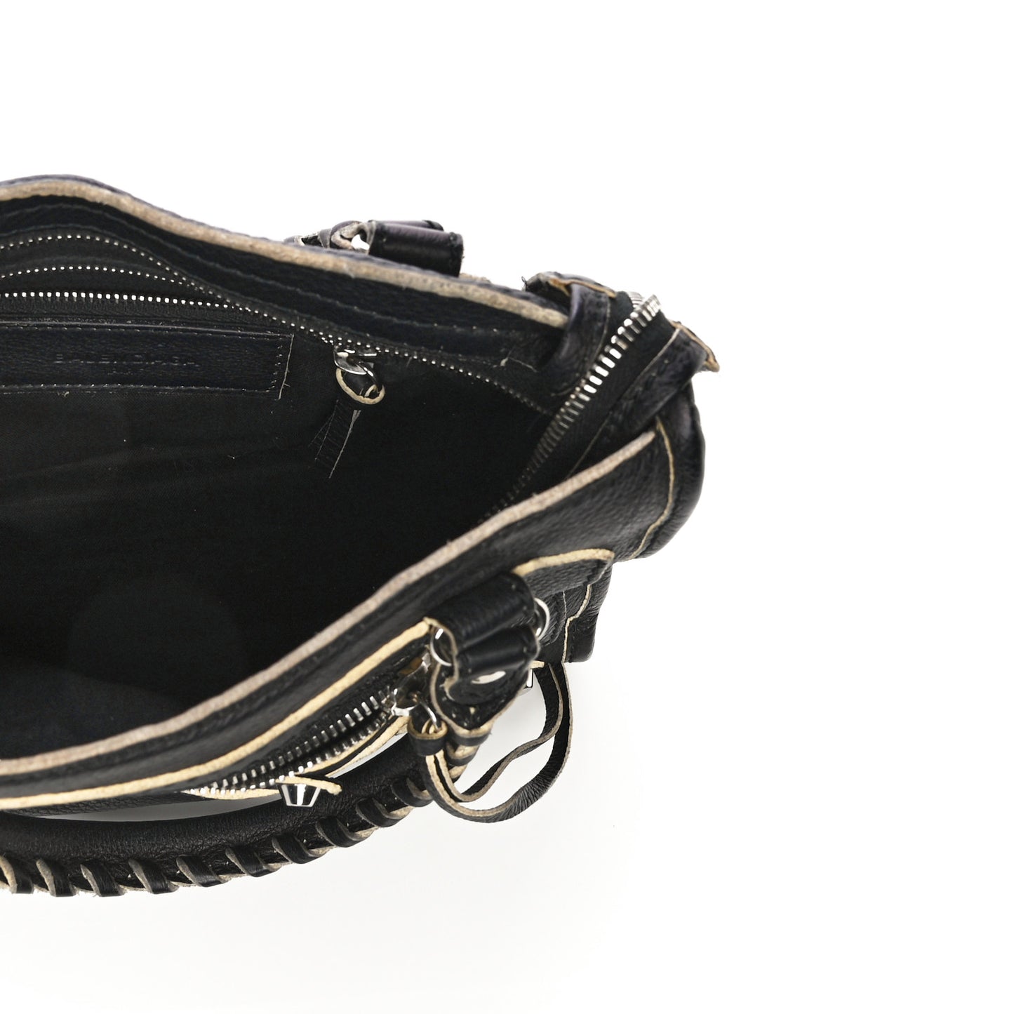 Supple Grained Calfskin Classic Silver Hardware Highlight Mini City Black