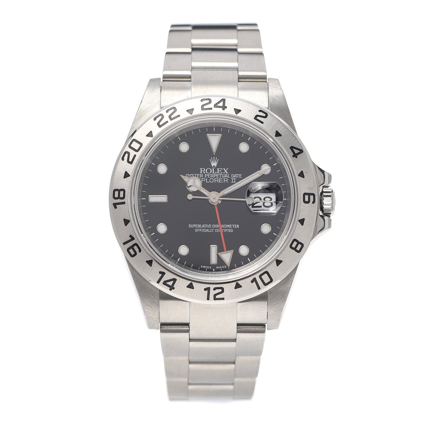 Stainless Steel 40mm Oyster Perpetual Date Explorer II Watch Black 16570