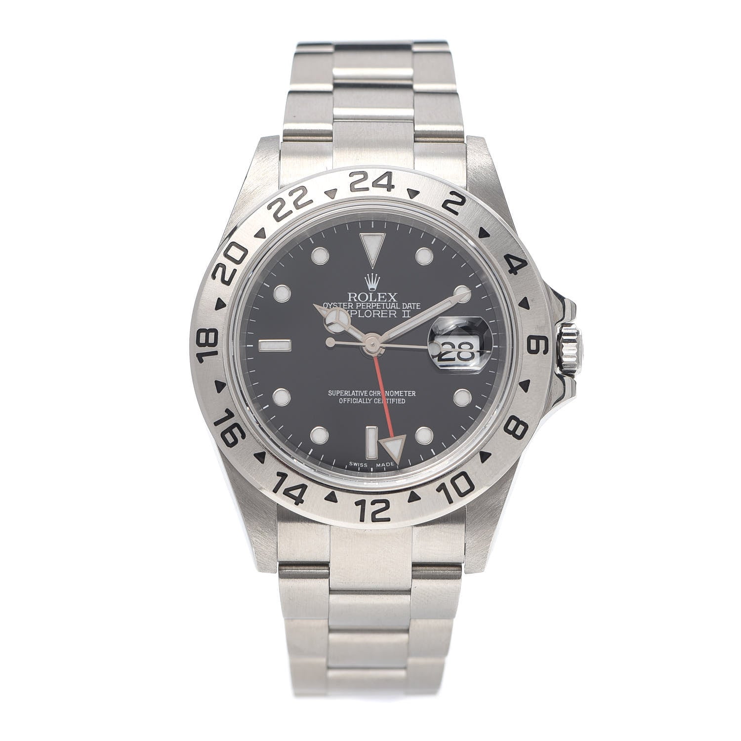 Rolex Stainless Steel 40mm Oyster Perpetual Date Explorer II Watch Black 16570 1 of 5
