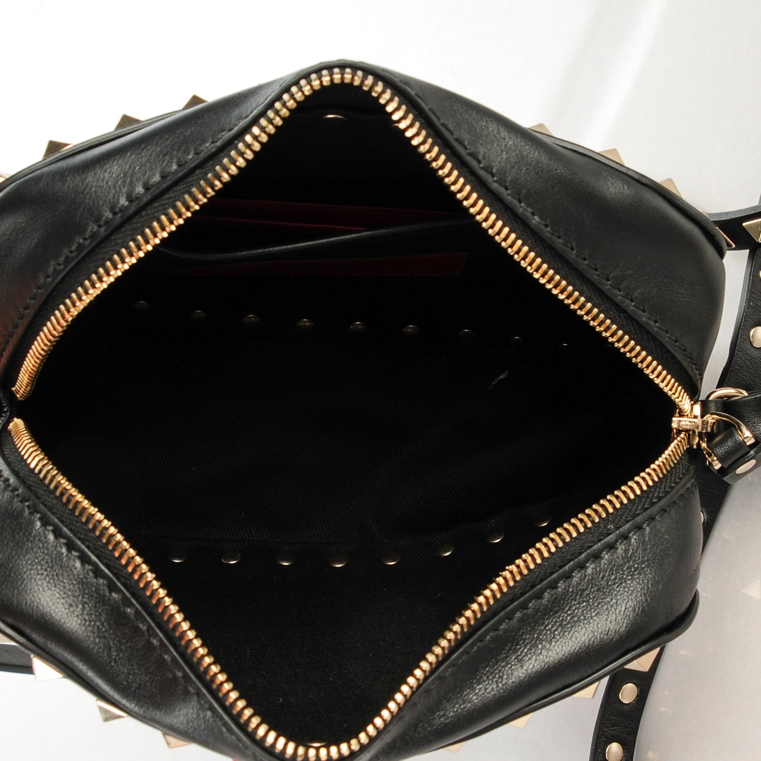 Valentino Garavani Calfskin Rockstud Camera Crossbody Bag Black 5 of 7
