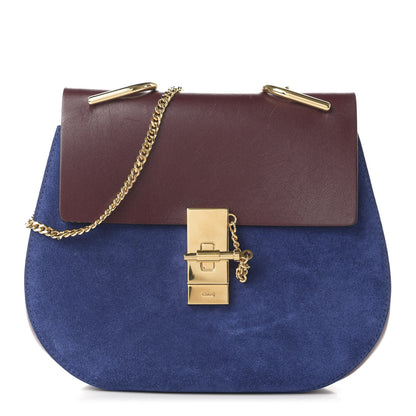 Chloe Suede Smooth Calfskin Drew Shoulder Bag Dark Velvet 1 of 10