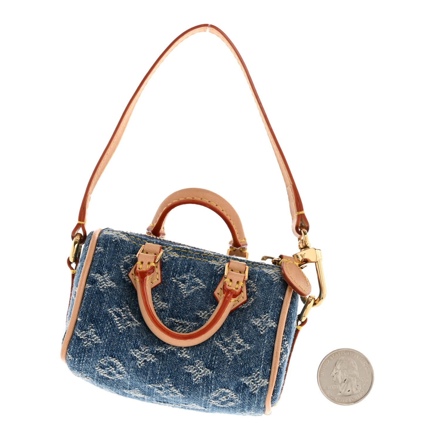 Louis Vuitton LV X TM Monogram Denim Cerises Micro Speedy Bag Charm Blue 2 of 7
