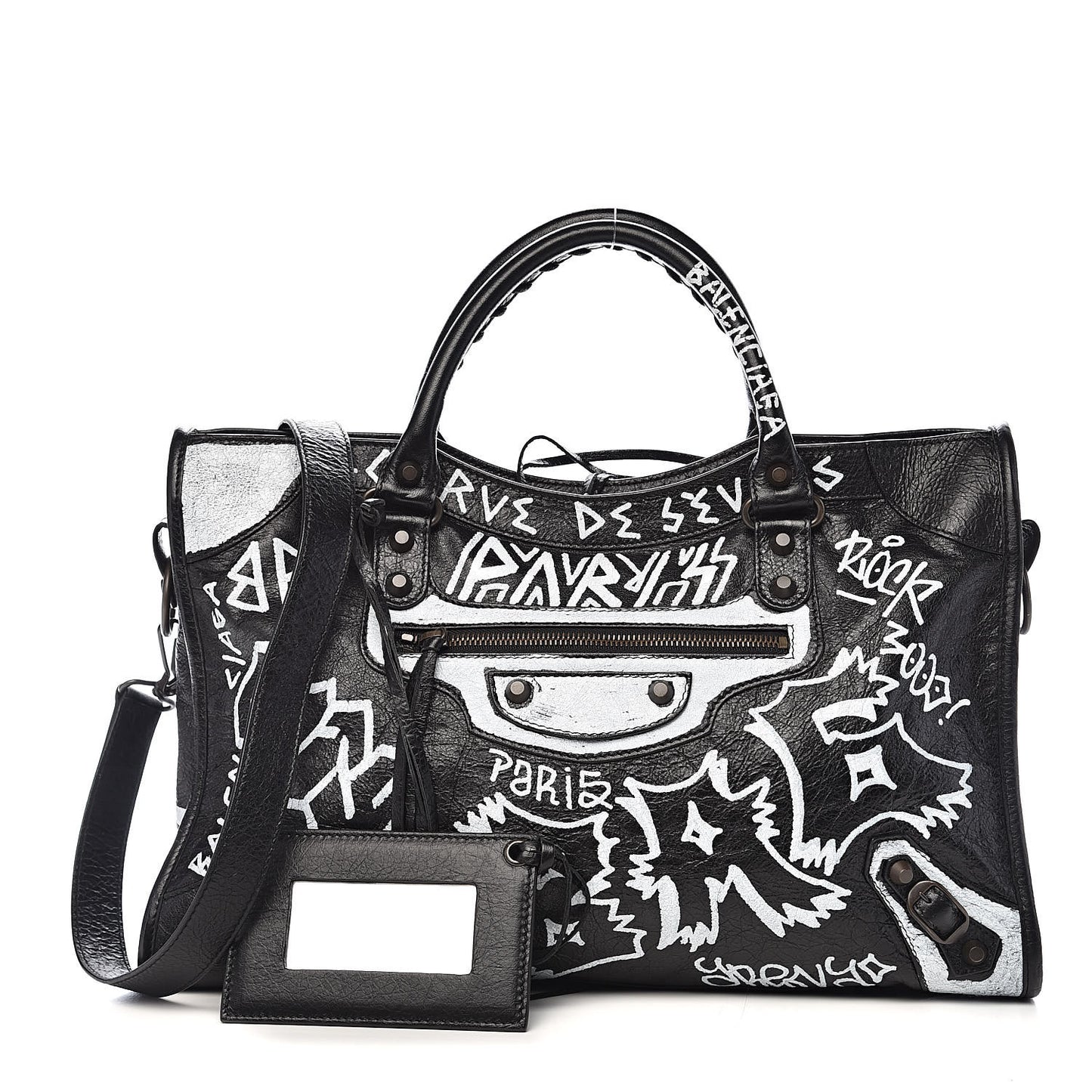 Agneau Arena Graffiti All Over Classic Hardware City Black White
