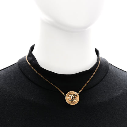 Chanel Metal CC Round Pendant Necklace Gold 2 of 6
