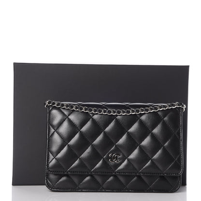 Chanel Lambskin Quilted Wallet On Chain WOC Black 9 of 9