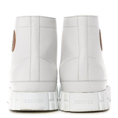 Hermes Calfskin Womens Climb Sneakers 38 White 5 of 14