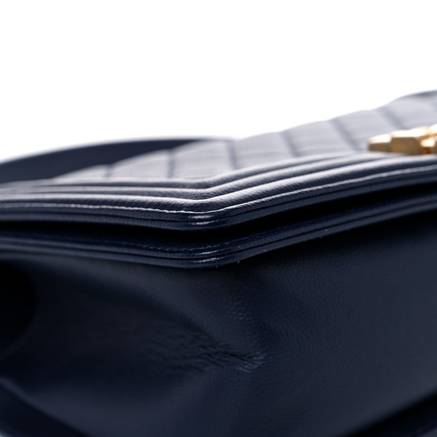 Caviar Quilted Medium Boy Flap Dark Blue