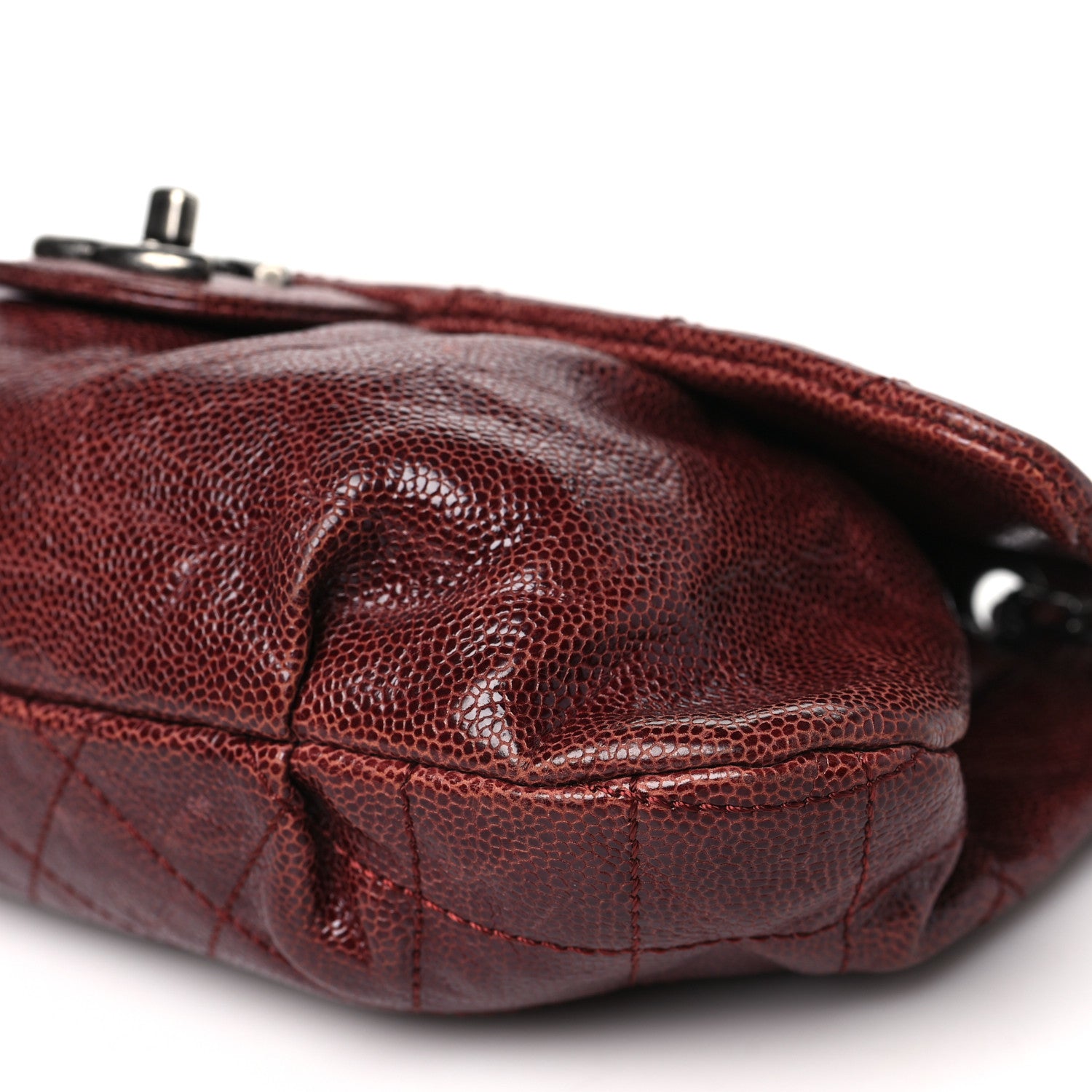 Chanel Caviar Quilted Medium Elastic Flap Bordeaux 10 of 11