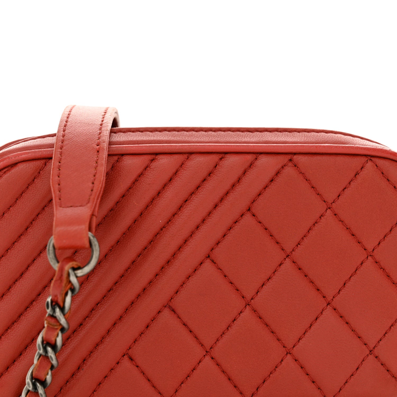 Chanel Lambskin Quilted Mini Coco Boy Camera Case Red 9 of 12
