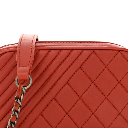 Chanel Lambskin Quilted Mini Coco Boy Camera Case Red 9 of 12