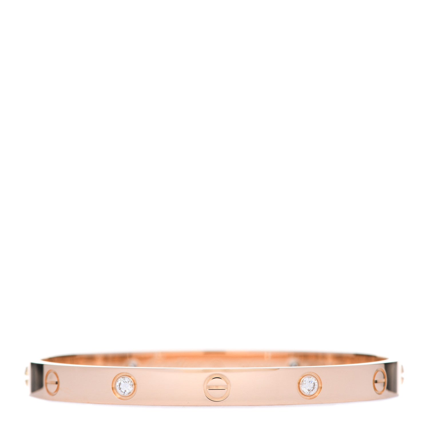 Cartier 18K Pink Gold 4 Diamond LOVE Bracelet 18 1 of 6
