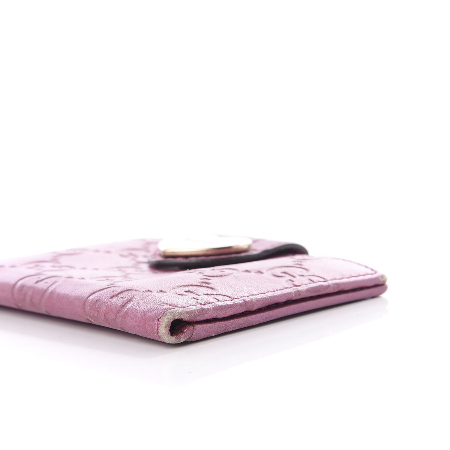 Gucci Metallic Soft Guccissima Heart Travel Wallet Fresia Rose 7 of 8