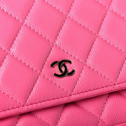 Chanel Caviar Quilted Wallet on Chain WOC Fuchsia 6 of 8