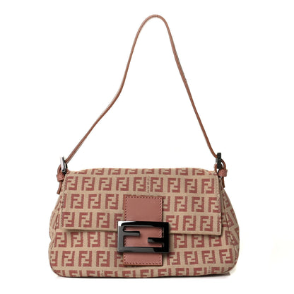 Fendi Zucchino Vitello Mini Mama Baguette Beige Bruciato Bois de Rose 1 of 6