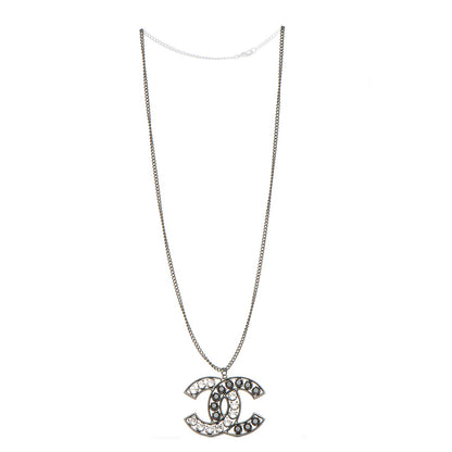 Chanel Ruthenium Crystal CC Necklace Black 3 of 5