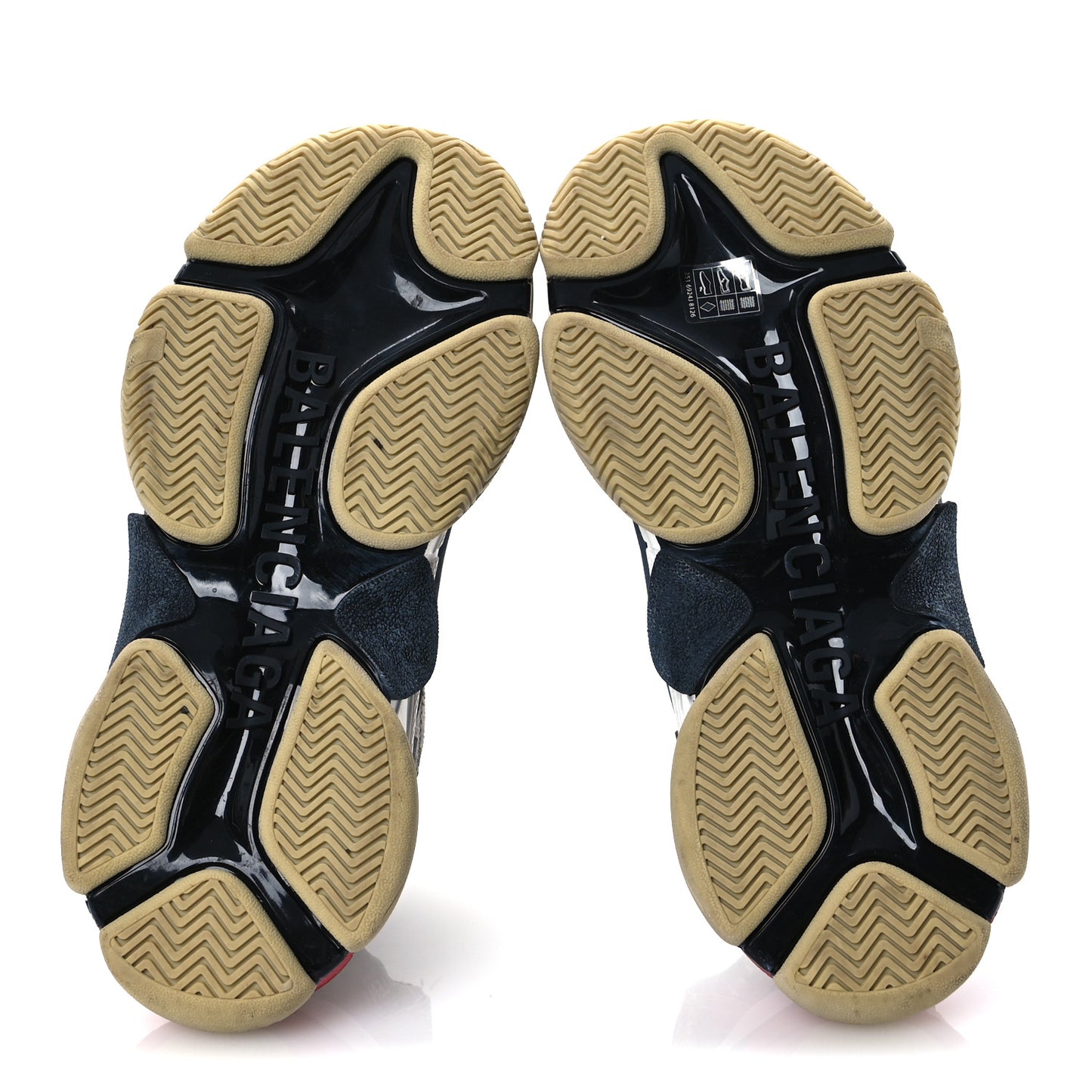 X GUCCI GG Supreme Monogram Allover Logo Womens Triple S Sneakers 37 Beige Ebony Mystic White