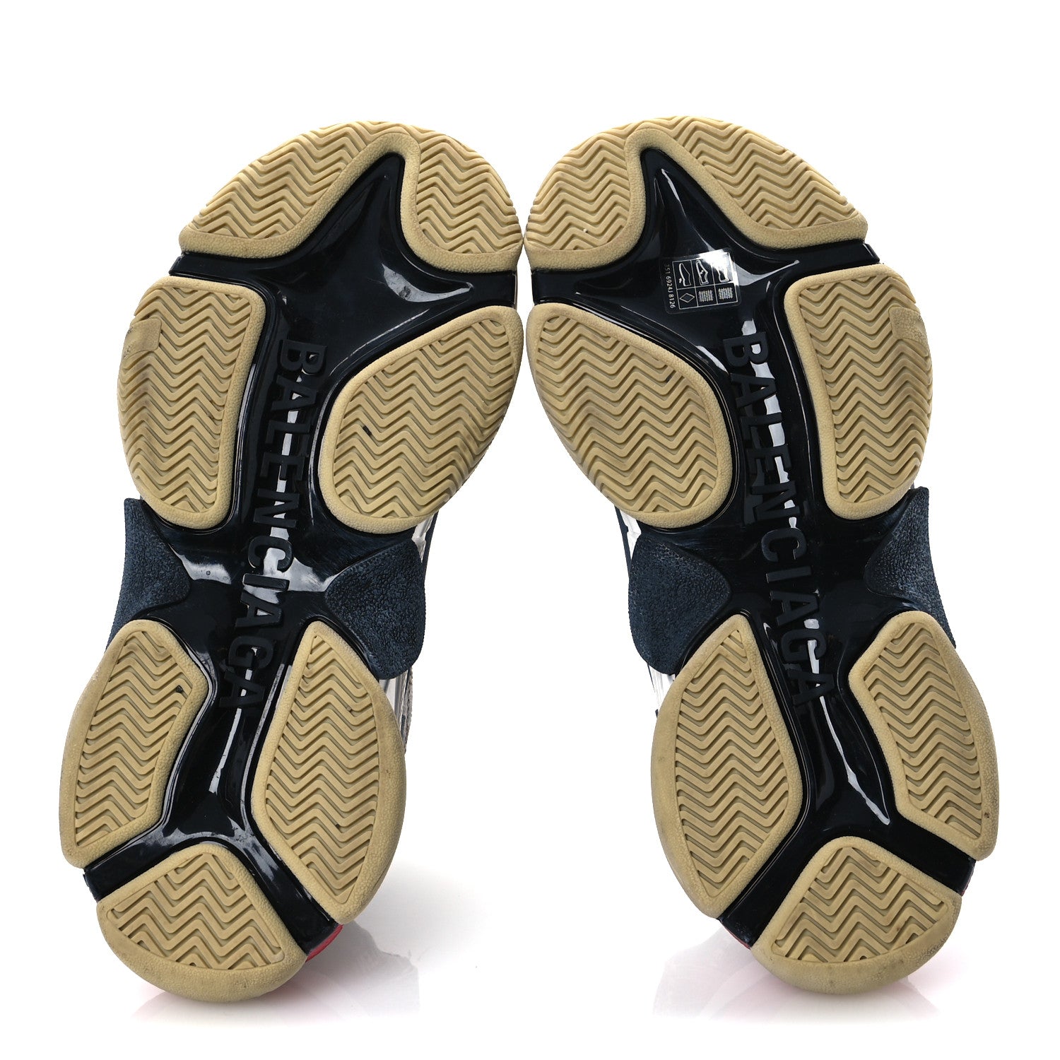 Balenciaga X GUCCI GG Supreme Monogram Allover Logo Womens Triple S Sneakers 37 Beige Ebony Mystic White 7 of 15