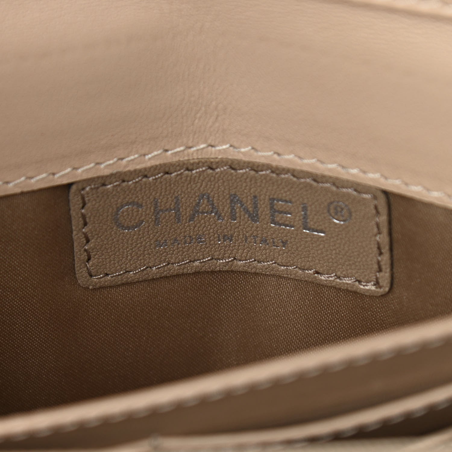 Chanel Patent Calfskin Quilted Brilliant East West Flap Clutch Beige 5 of 11