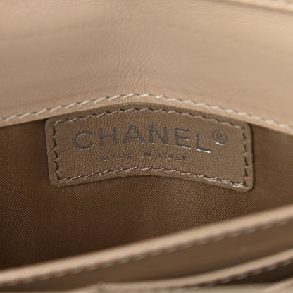 Chanel Patent Calfskin Quilted Brilliant East West Flap Clutch Beige 5 of 11