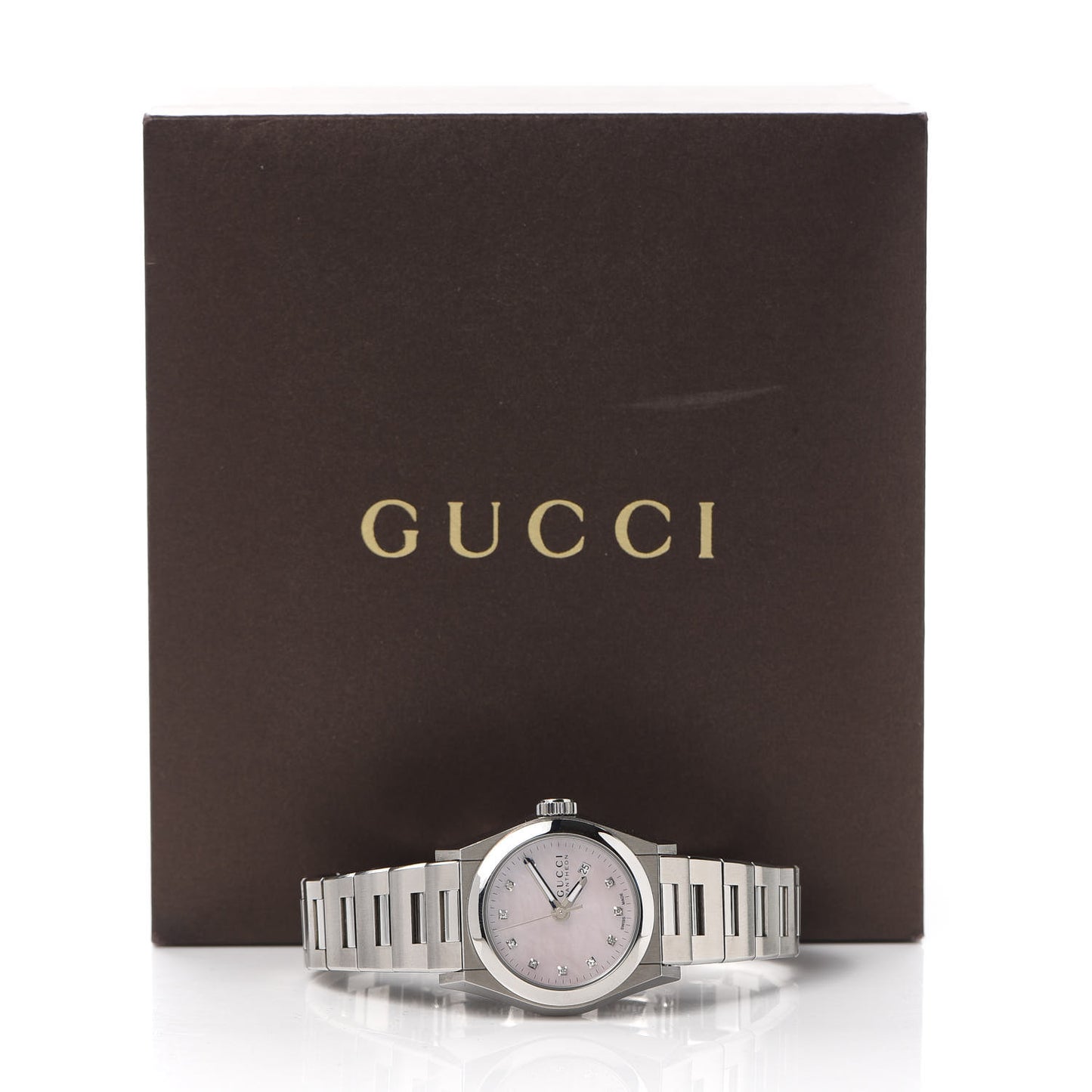 Stainless Steel Diamond Pink Mother of Pearl 28mm Pantheon Quartz Watch