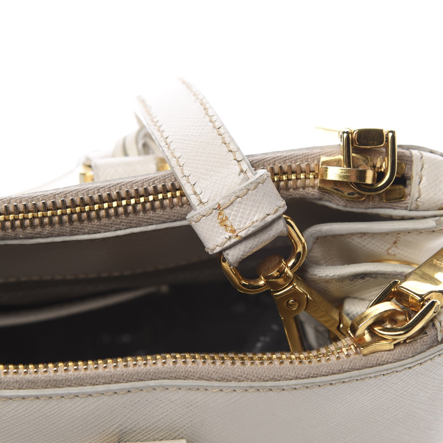 Prada Saffiano Small Galleria Double Zip Tote Talco 17 of 23