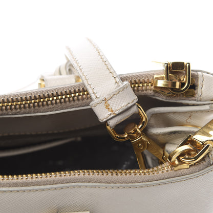 Prada Saffiano Small Galleria Double Zip Tote Talco 17 of 23