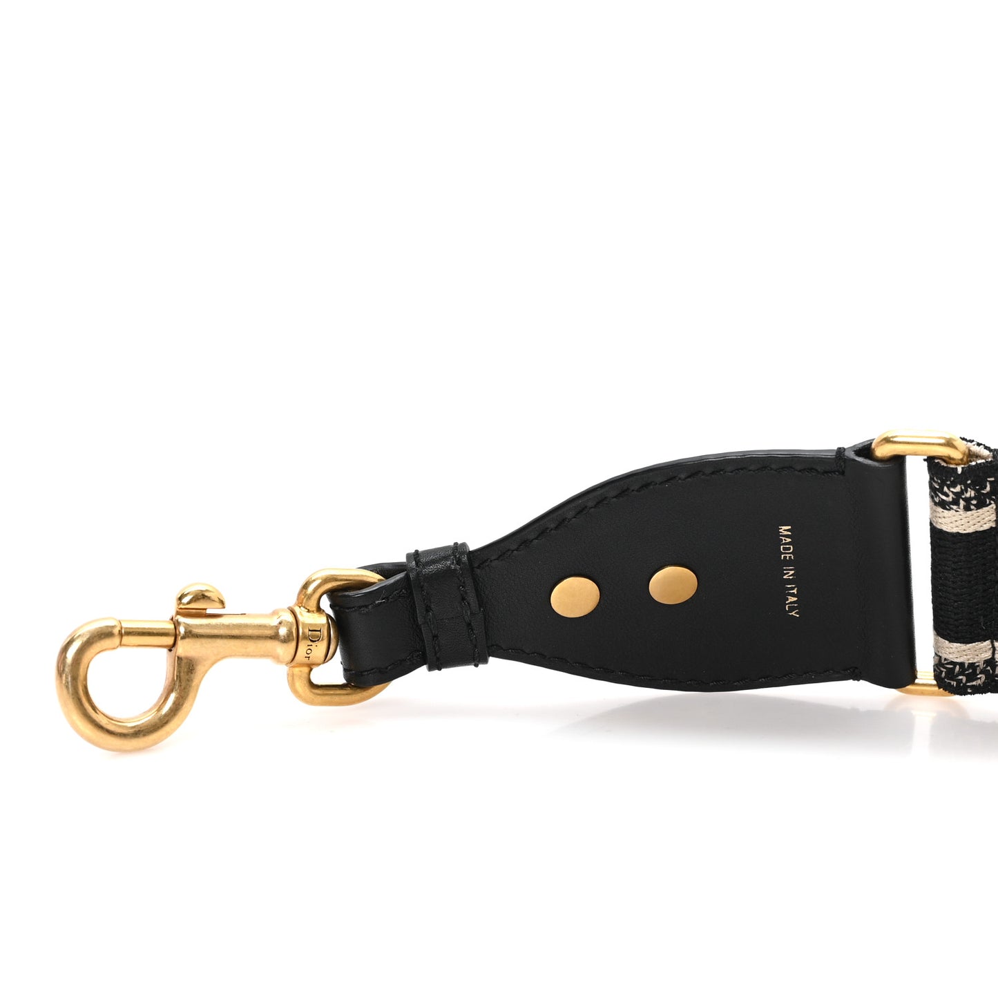 Canvas Embroidered Shoulder Strap Black