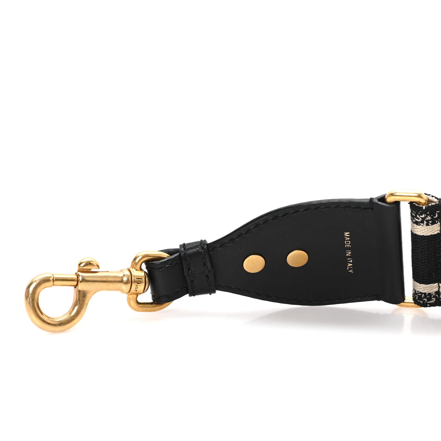 Christian Dior Canvas Embroidered Shoulder Strap Black 3 of 3