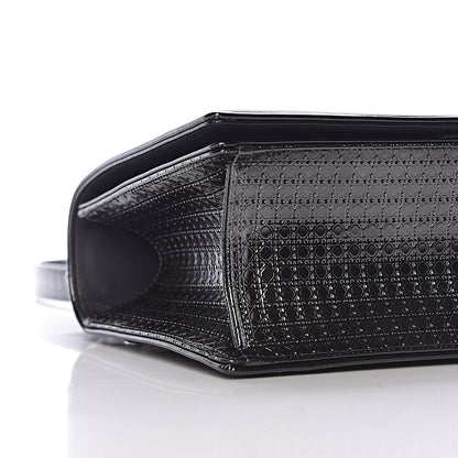 Christian Dior Metallic Patent Micro-Cannage Medium Diorama Flap Bag Graphite 7 of 13