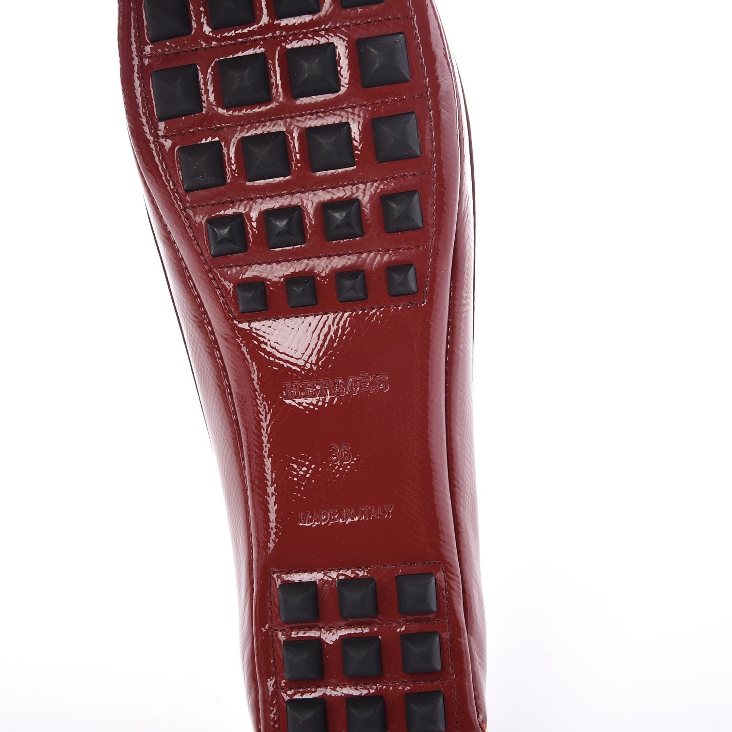 Hermes Patent Epsom Liberty Ballerina Flats 36 Cherry Tomato 6 of 7