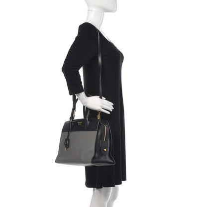 Prada Saffiano City Calf Medium Esplanade Tote Mercurio Black 2 of 14