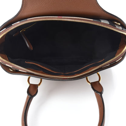 Burberry Derby Calfskin House Check Medium Milverton Satchel Tan 5 of 15