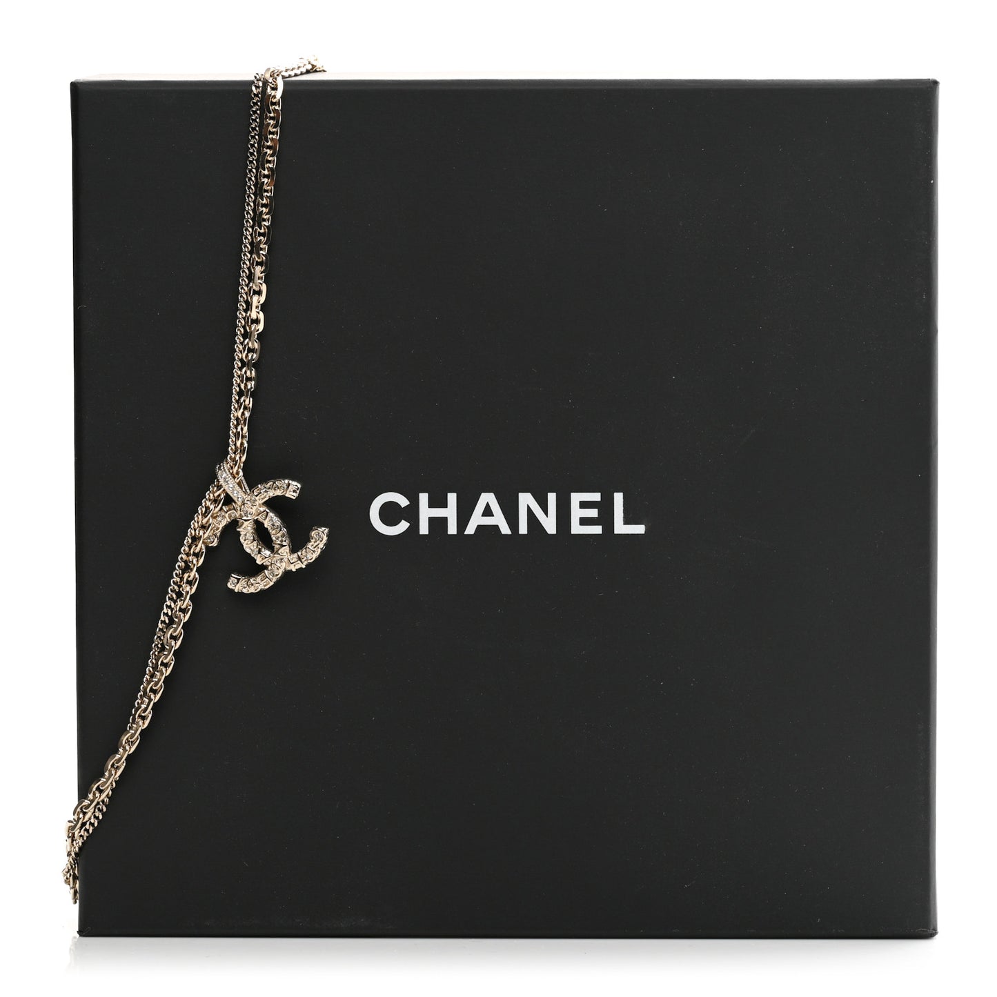 Crystal CC Multi Strand Chain Necklace Gold