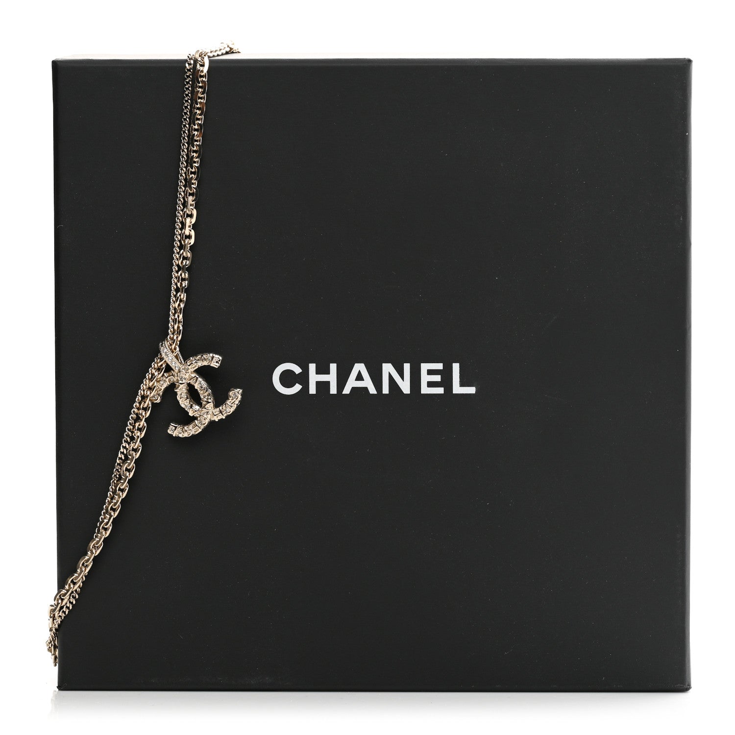 Chanel Crystal CC Multi Strand Chain Necklace Gold 6 of 6