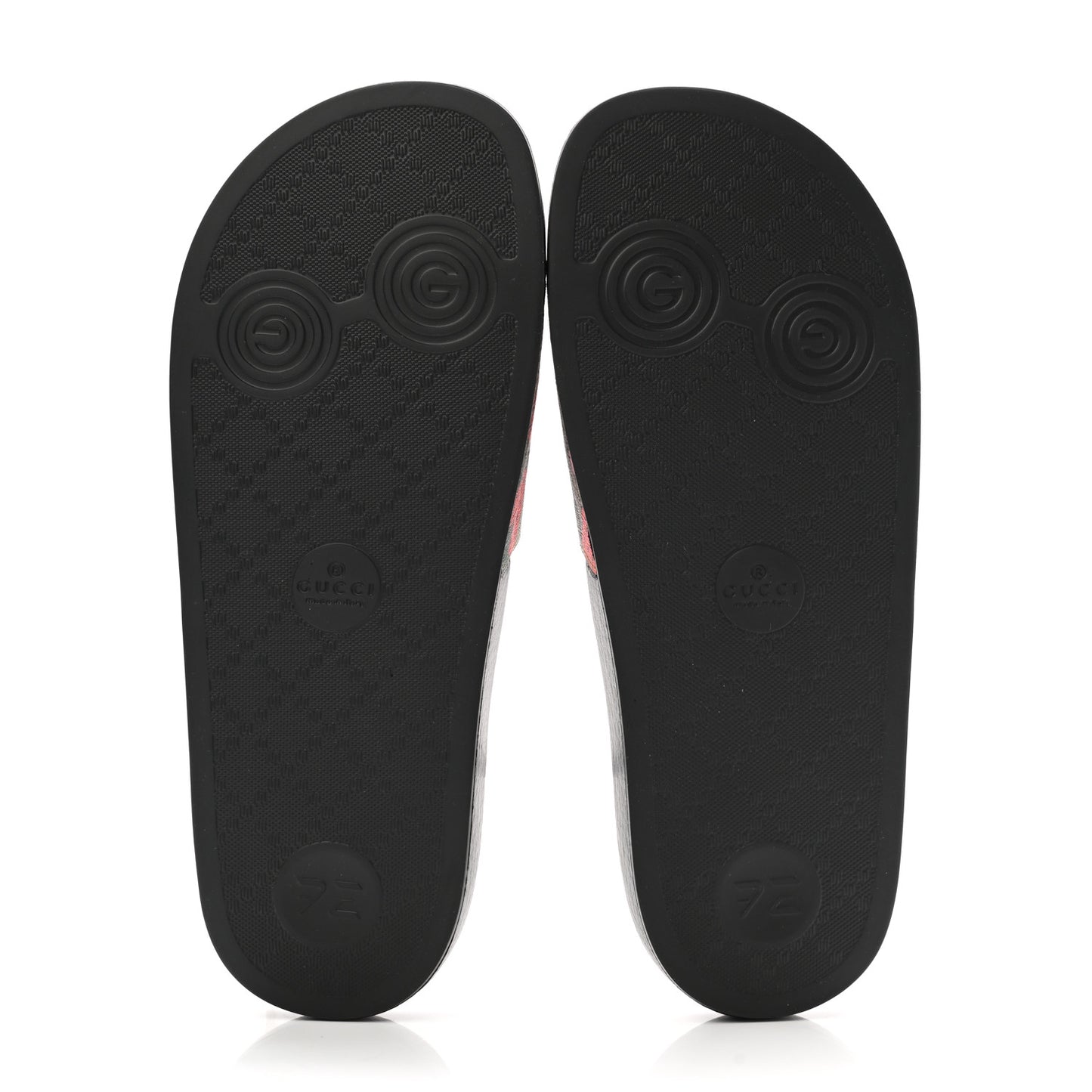 GG Supreme Monogram Strawberry Slide Sandals 38 Beige Multicolor