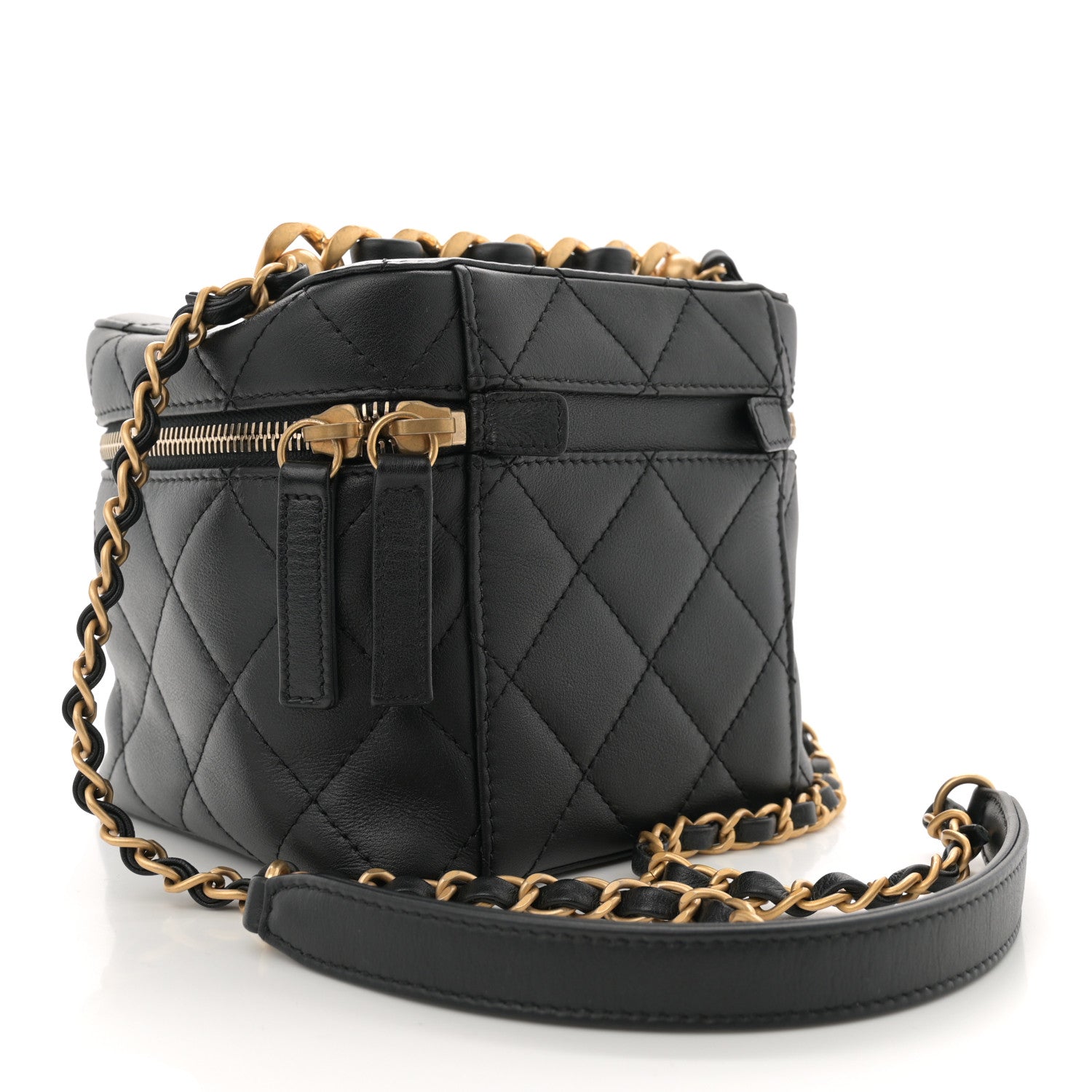 Chanel Calfskin Quilted Small Vanity Case With Chain Black 4 of 11