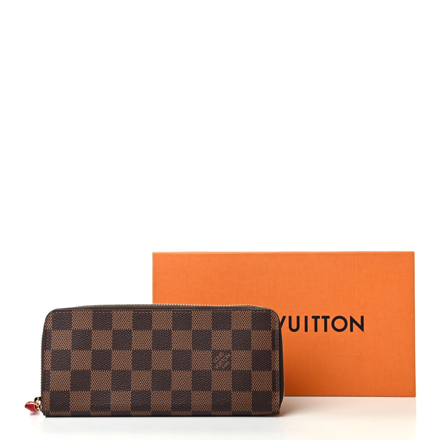 Damier Ebene Clemence Wallet Cherry