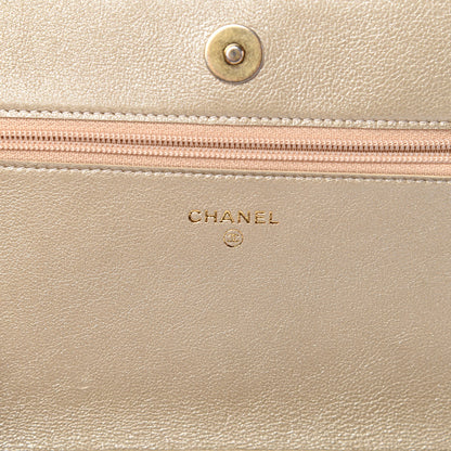 Chanel Woven Straw Braided Ancient Greek Wallet On Chain WOC Beige 5 of 11