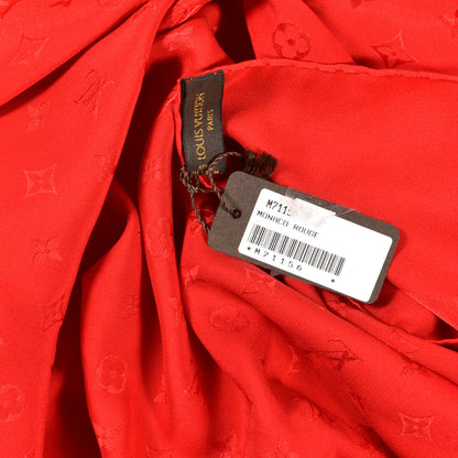 Louis Vuitton Silk Monogram Scarf Rouge 4 of 4
