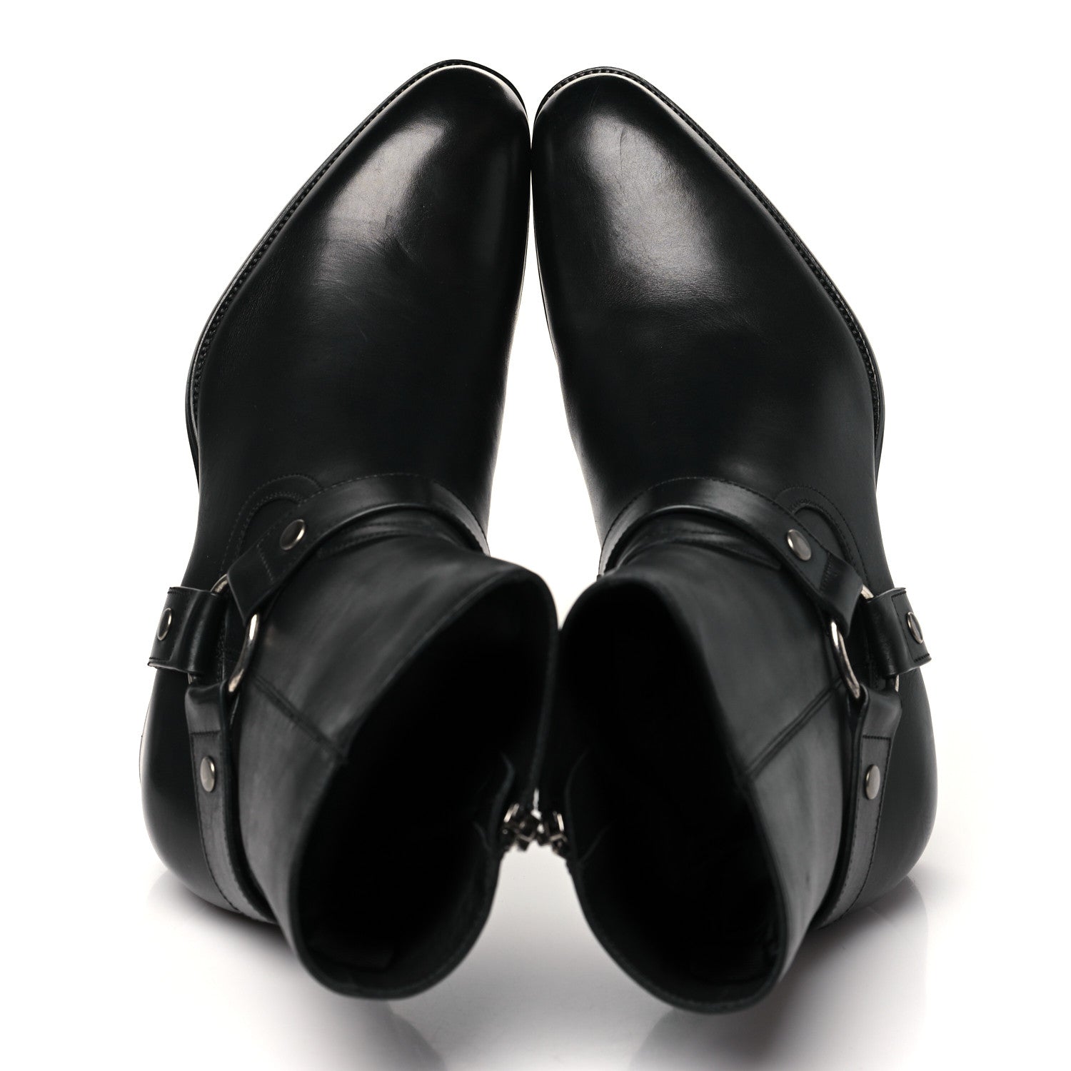 Saint Laurent Calfskin Mens Wyatt Marrakesh Harness Ankle Boots 43 Black 2 of 10