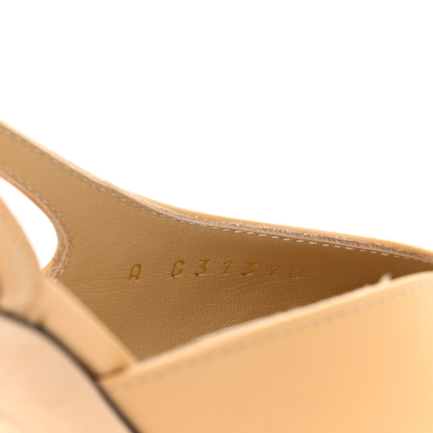 Goatskin Grosgrain Cap Toe CC Slingback Pumps 35 Beige Black