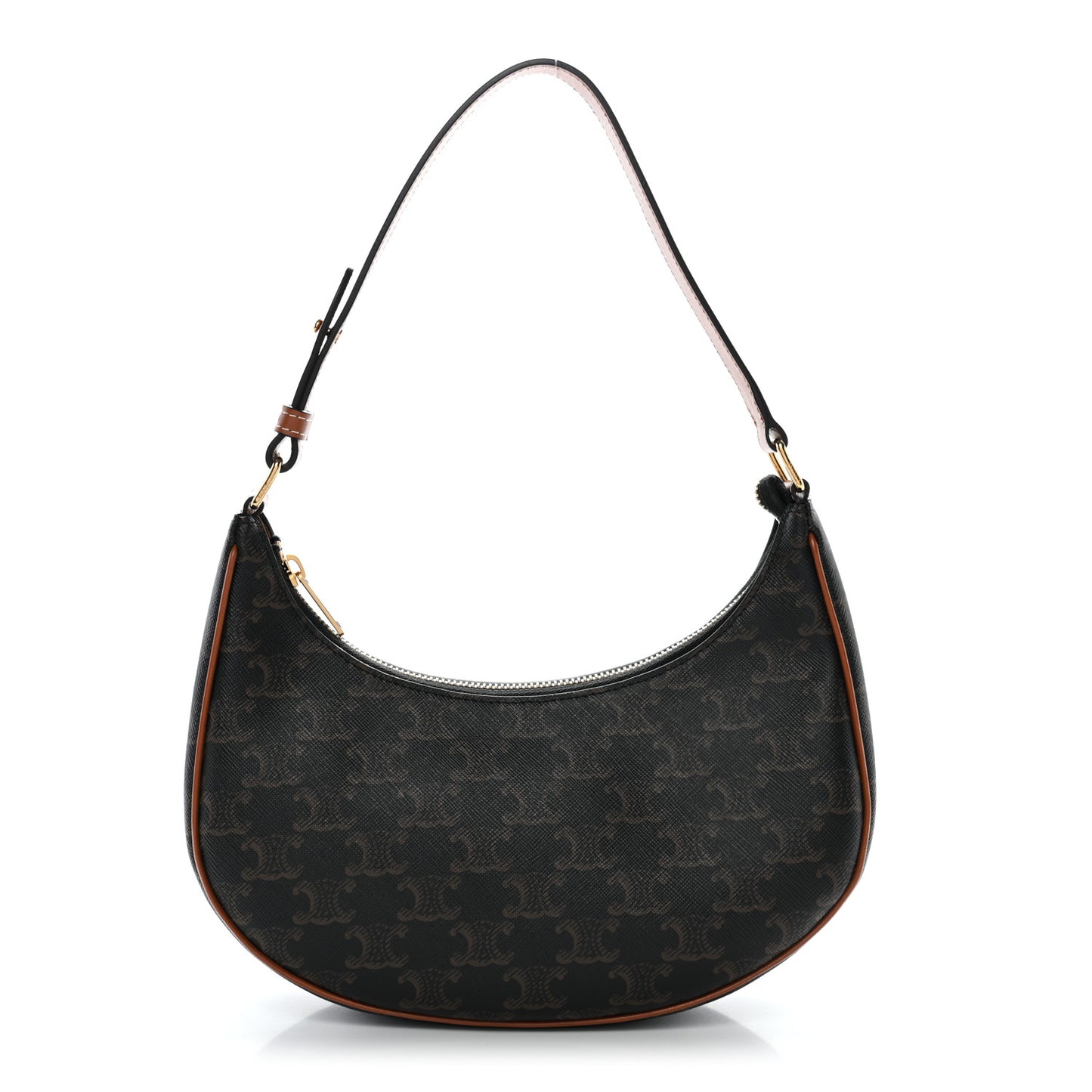 Triomphe Canvas Calfskin Ava Shoulder Bag Tan