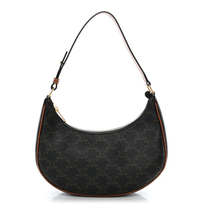 Celine Triomphe Canvas Calfskin Ava Shoulder Bag Tan 1 of 10