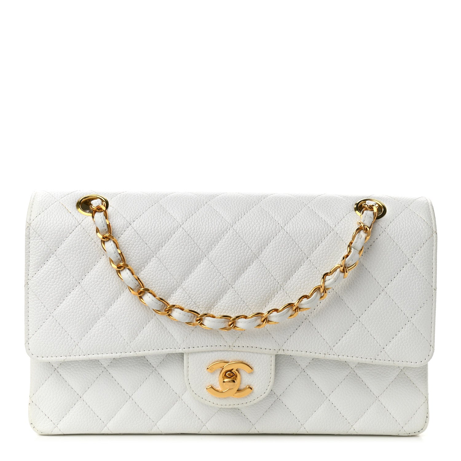 Chanel Caviar Quilted Medium Double Flap White 1 of 11