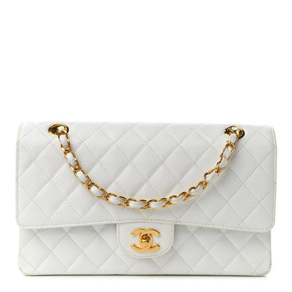 Chanel Caviar Quilted Medium Double Flap White 1 of 11